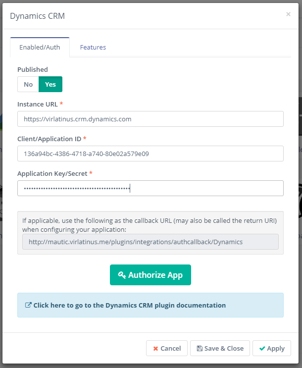 Dynamics CRM Plugin configuration