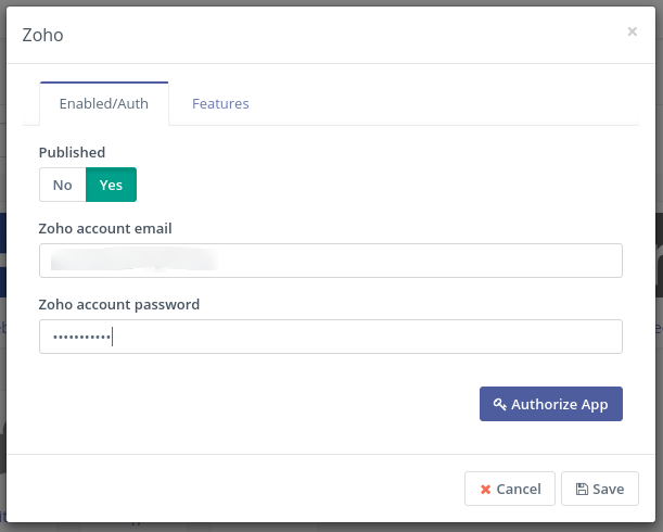 Zoho CRM Plugin configuration